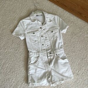 Great condition white Zara Denim romper!